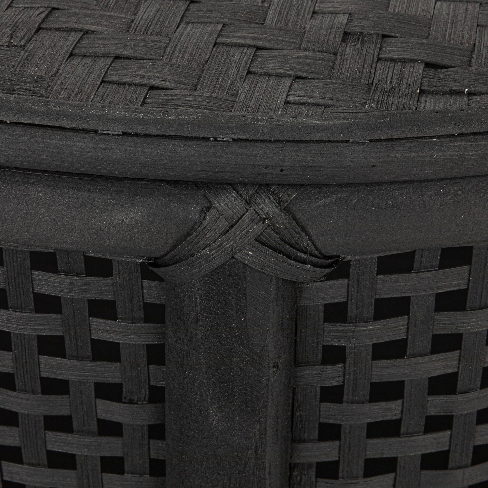 Hello Honey® Round Bamboo & Rattan Accent Table